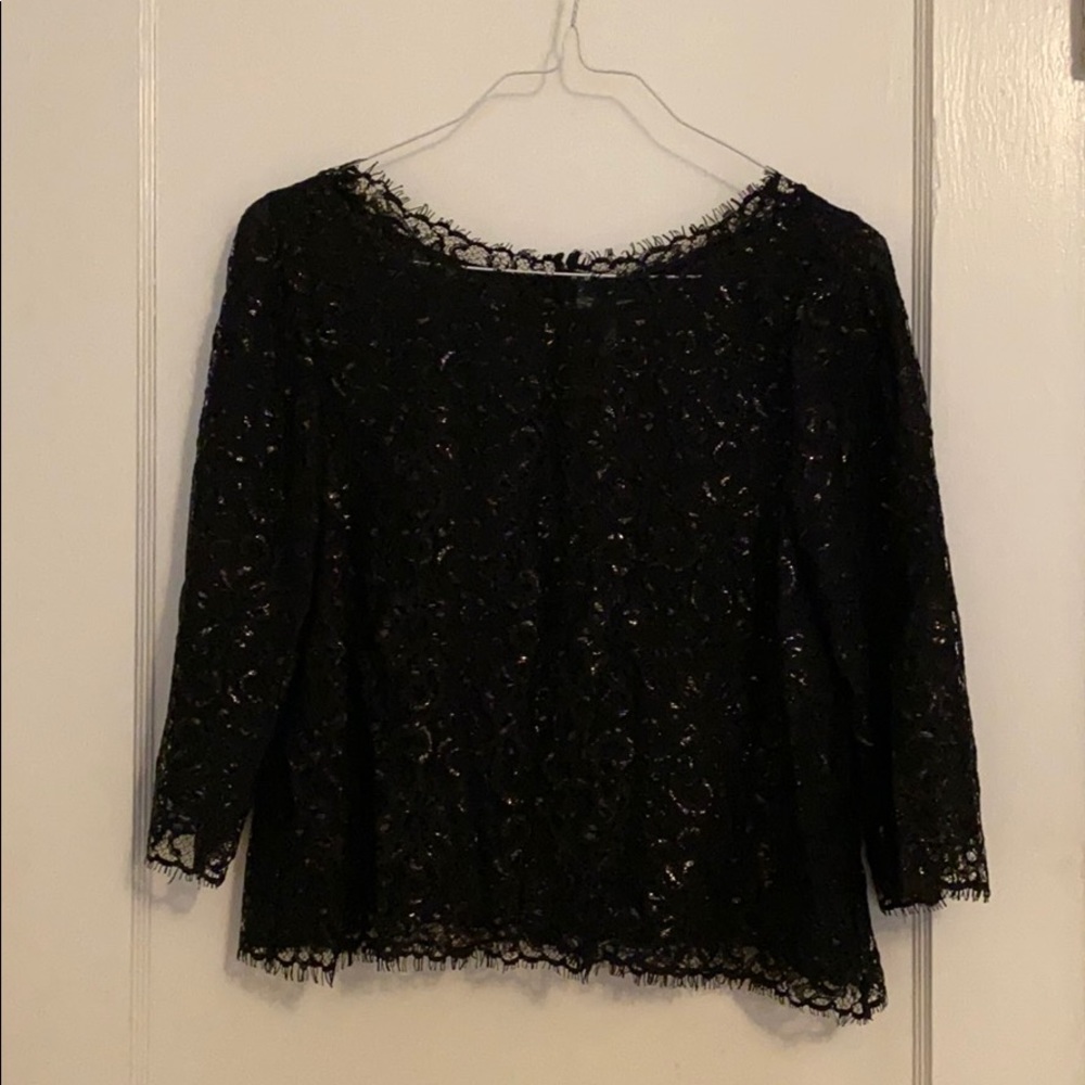 Joie lace shimmer blouse